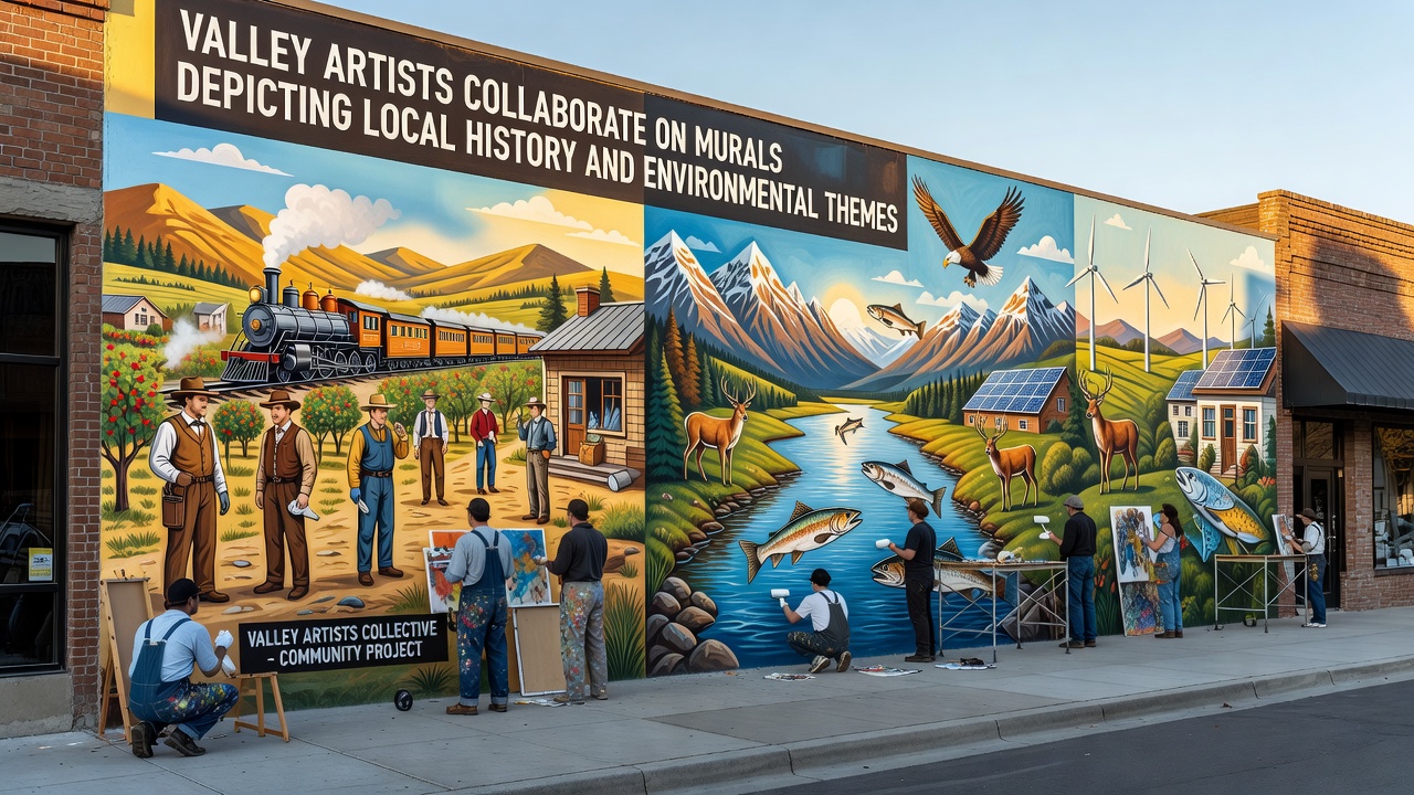 Valley Artists Collaborate on Murals Depicting Local History and Environmental Themes